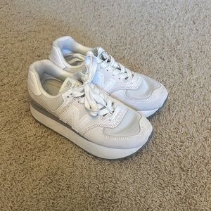 New Balance Women's Gray and White Sneakers